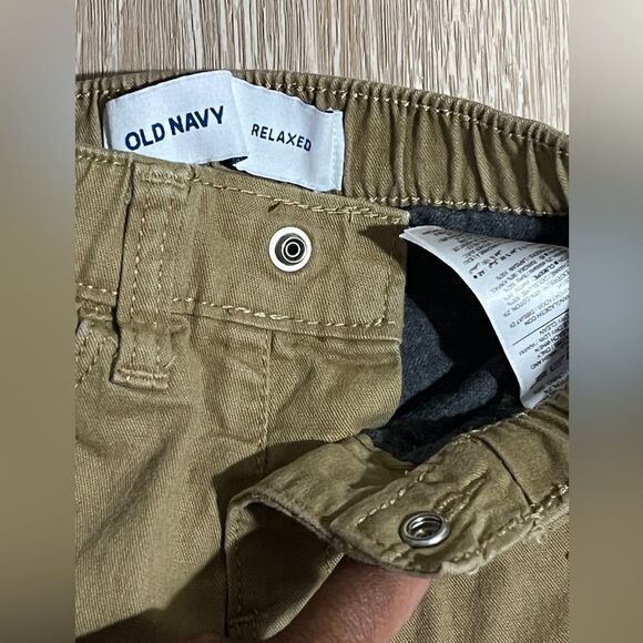 Lot (2) Old Navy Boys Blue Jeans Kakhi Flannel Lined Pants Bundle Size 18 months - Picture 7 of 7